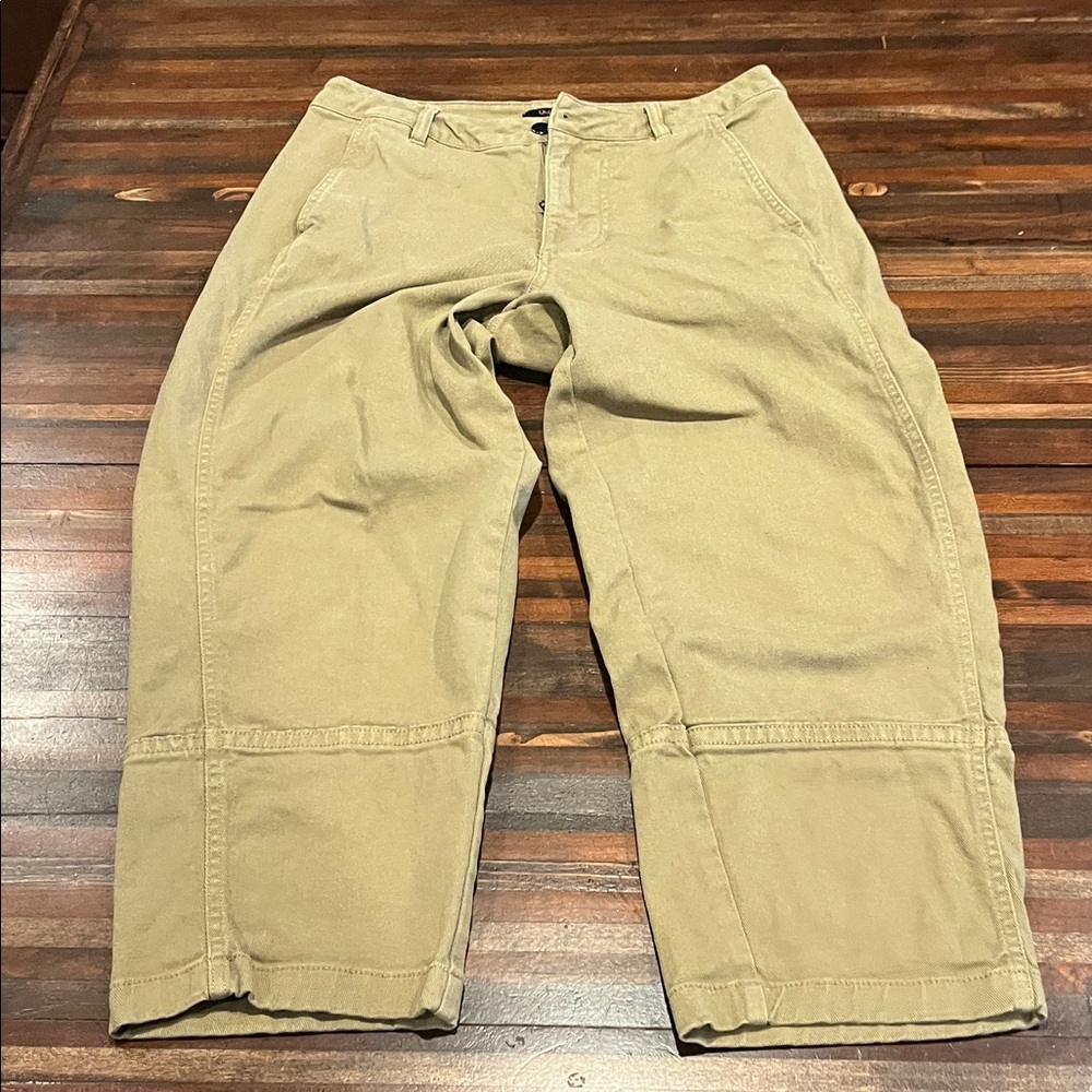 Quince Organic Cotton Olive Barrel Pants size 8